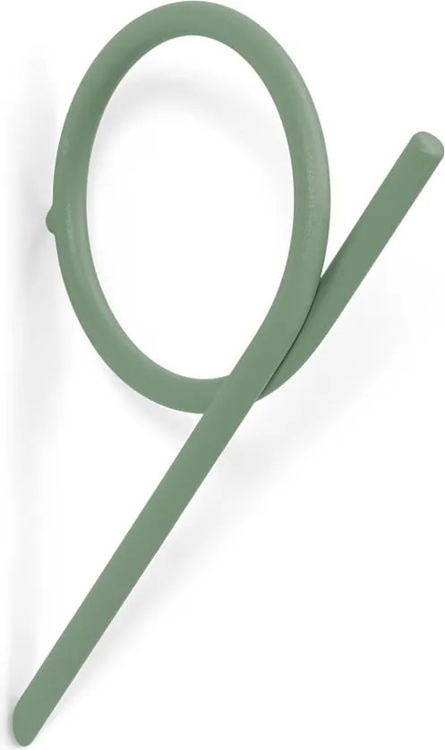 Cârlig verde prăfuit de montat pe perete din oțel Tuba S – Spinder Design