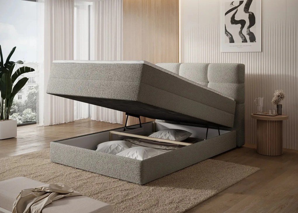 Pat lemn masiv boxspring Kasped