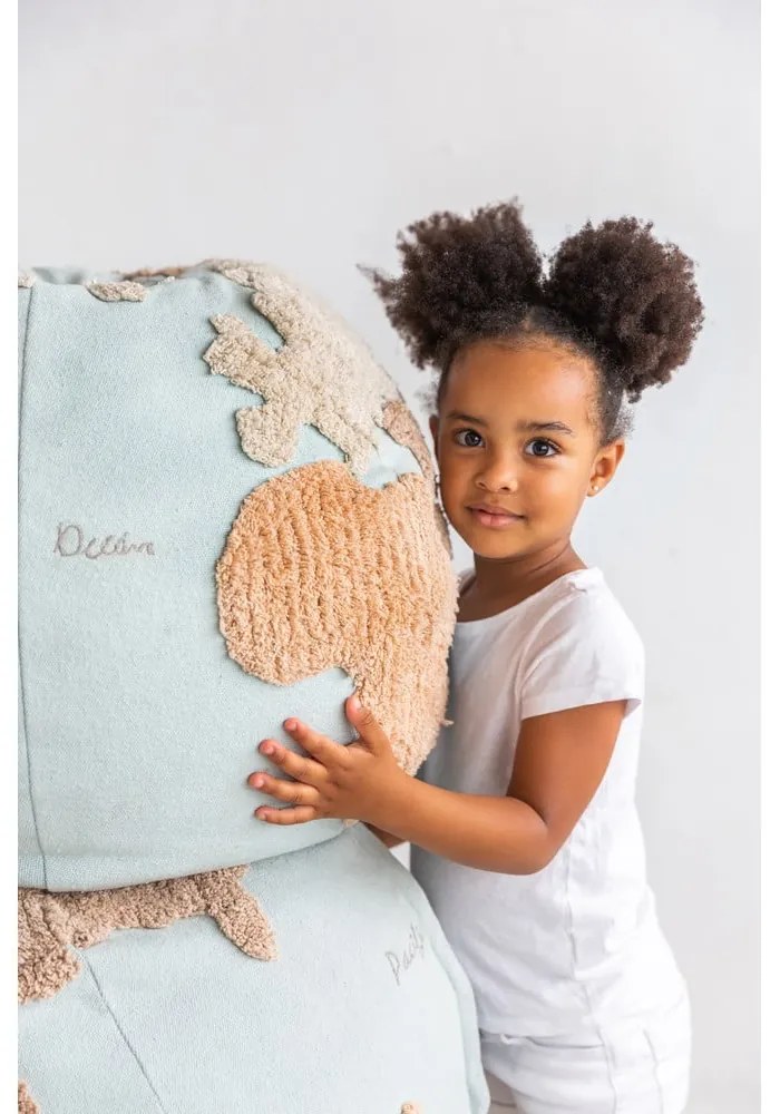 Fotoliu puf pentru copii albastru/bej World Map – Lorena Canals