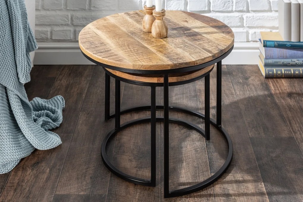 Set de 2 masute design industrial, Elements A-39656 VC