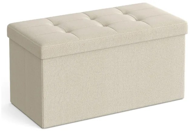 Taburet cu spatiu depozitare OTTOMAN 76x38 cm, crem