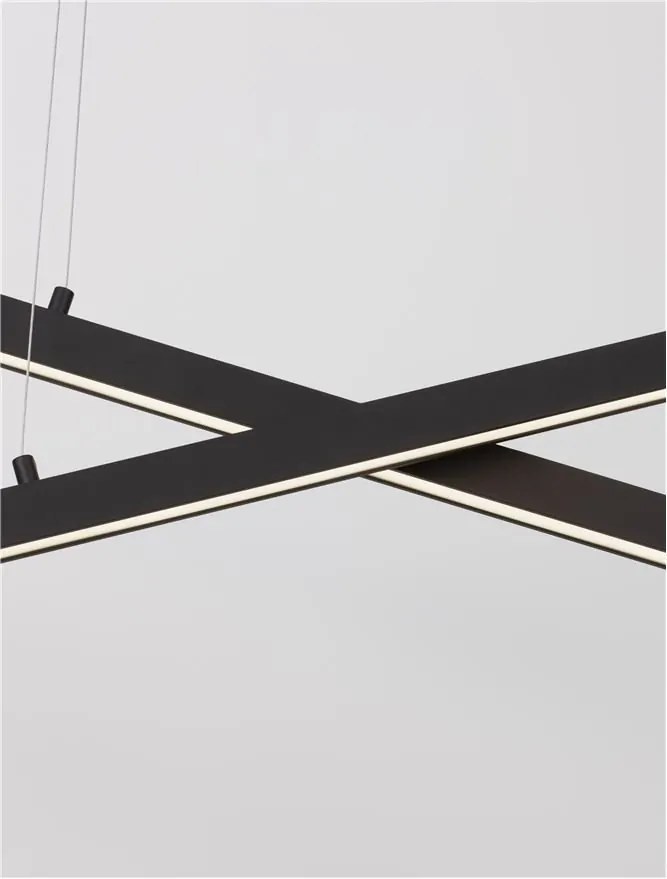 Lustra LED suspendata design modern X-LINE neagra