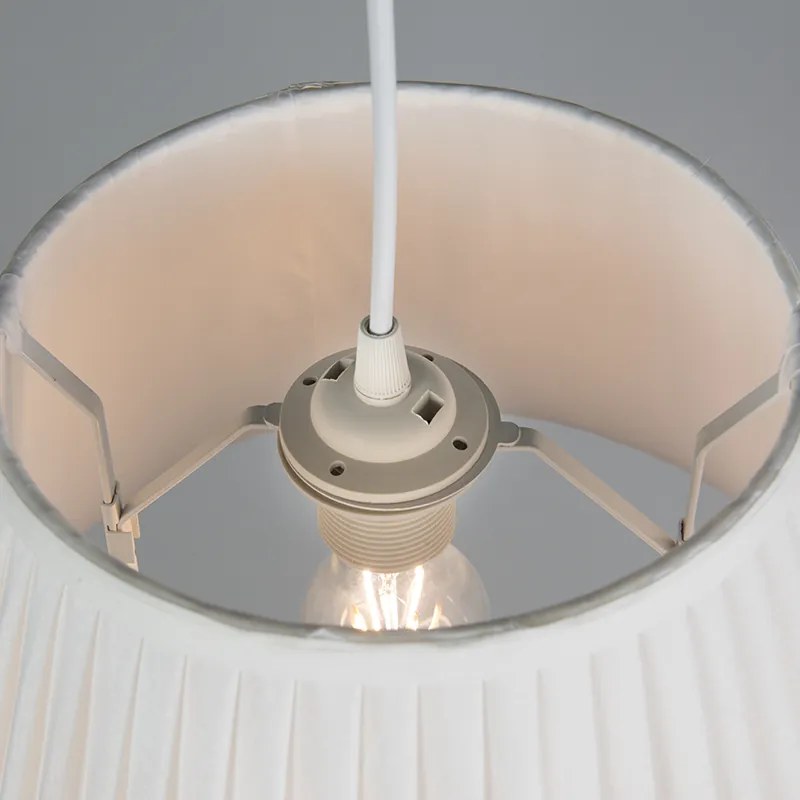 Lampă suspendată retro albă 35 cm - Plisse