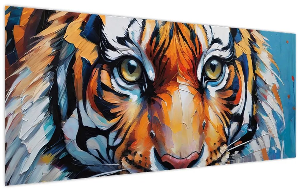 Tablou - Vedere a unui tigru, pictură (120x50 cm)