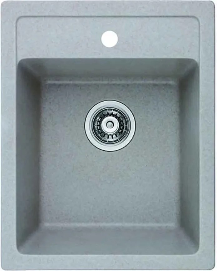 Chiuveta compozit Inter Ceramic finisaj granit gri nisip 40x50 cm cu orificiu baterie
