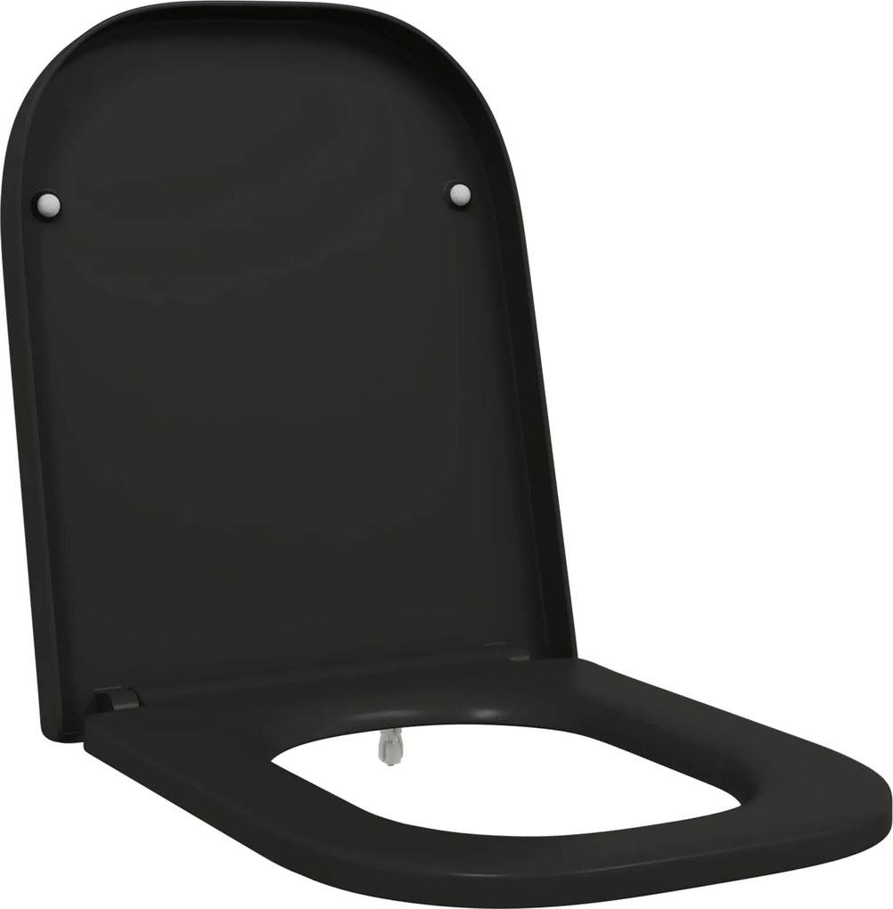 vidaXL Capacul de toaletă Negru 47,5 x 35 x 3,6 cm Duroplast