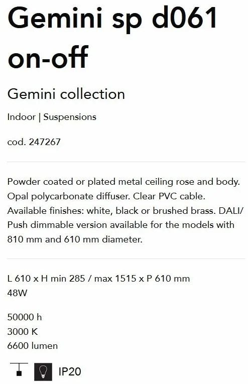 Lustra LED suspendata design circular GEMINI SP D061 NERO