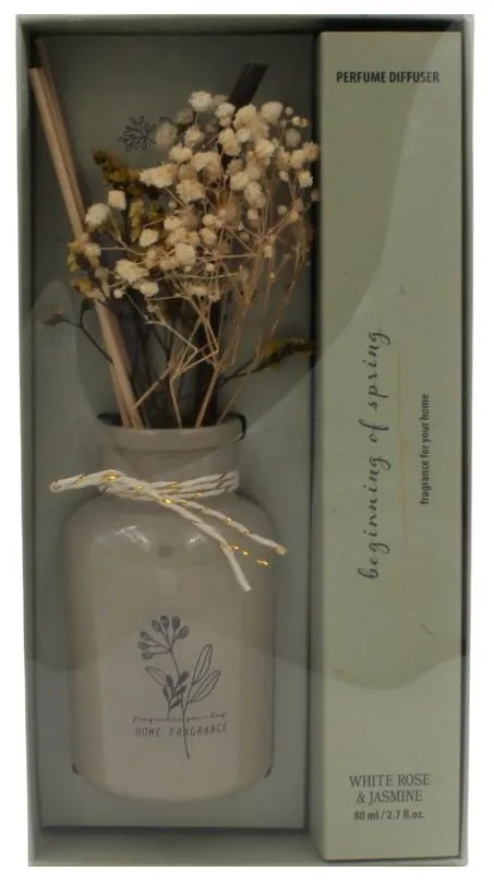 Difuzor parfum sticluță White rose jasmine 80ml