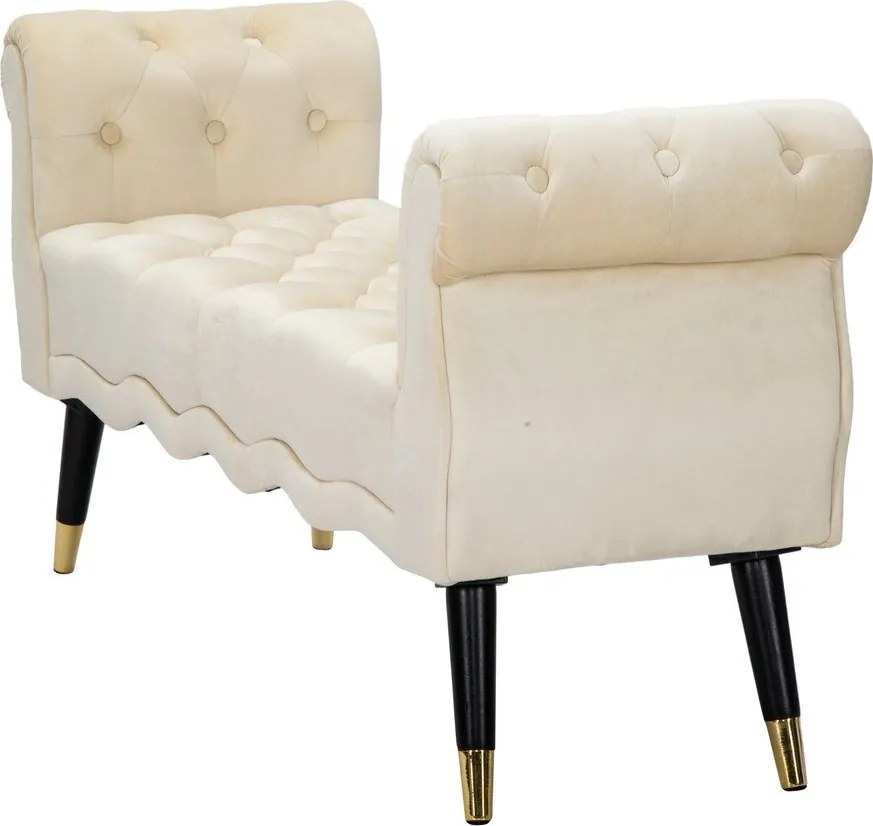 Bancă crem cu tapițerie din catifea Paris – Mauro Ferretti