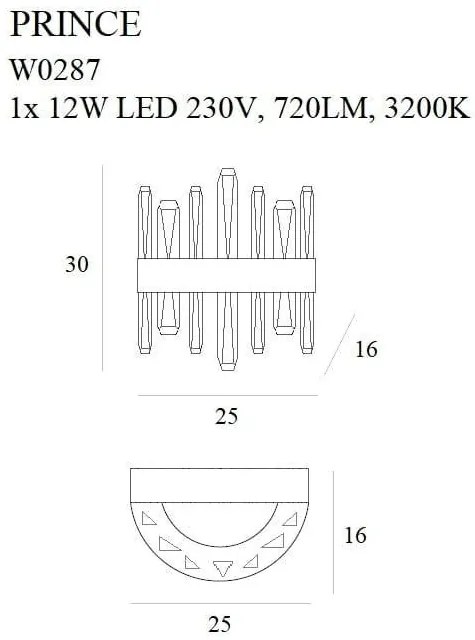 Aplica LED eleganta design modern PRINCE W0287 MX