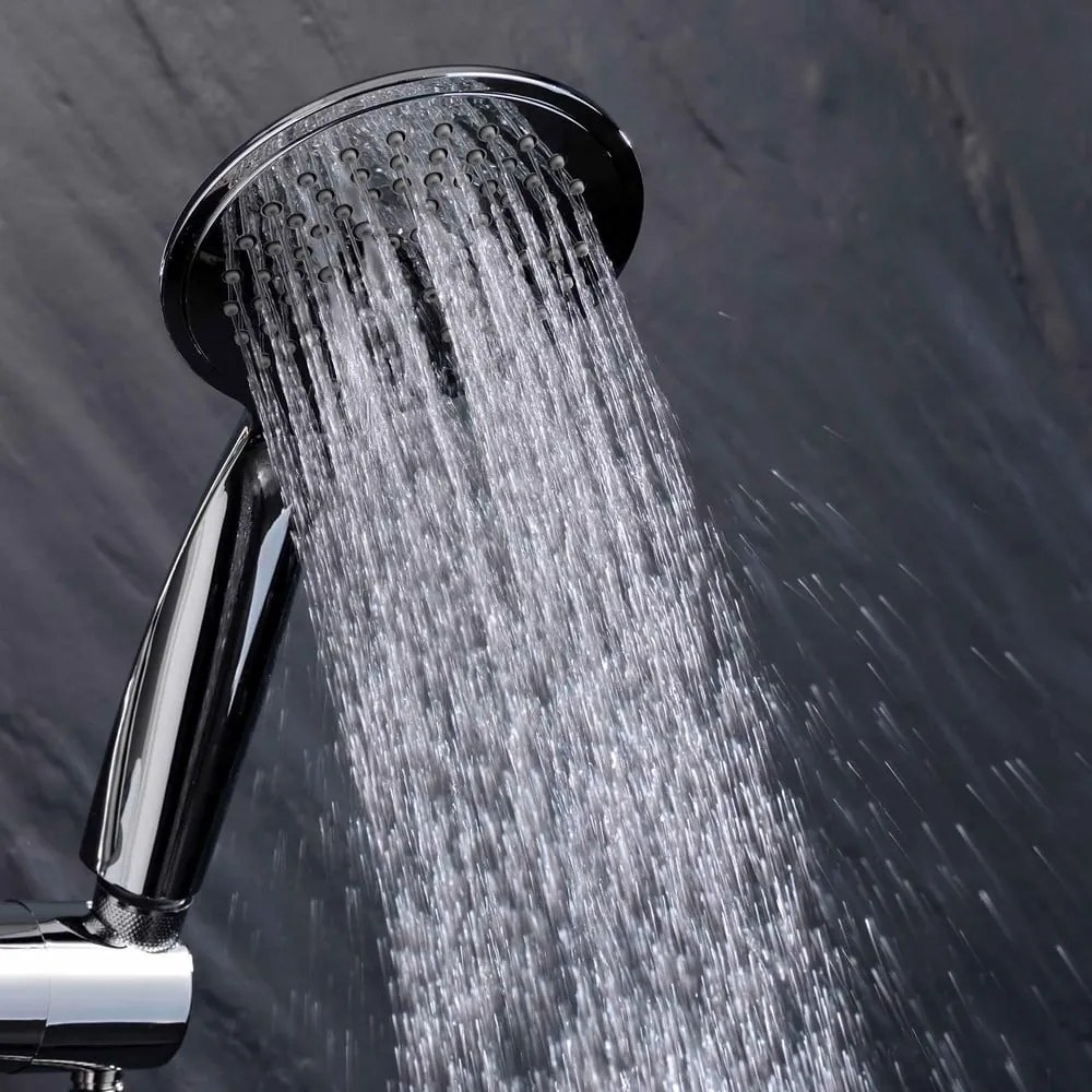 Set de duș argintiu mat din plastic 70 cm cu duș de mână Hydro – douceur d'intérieur