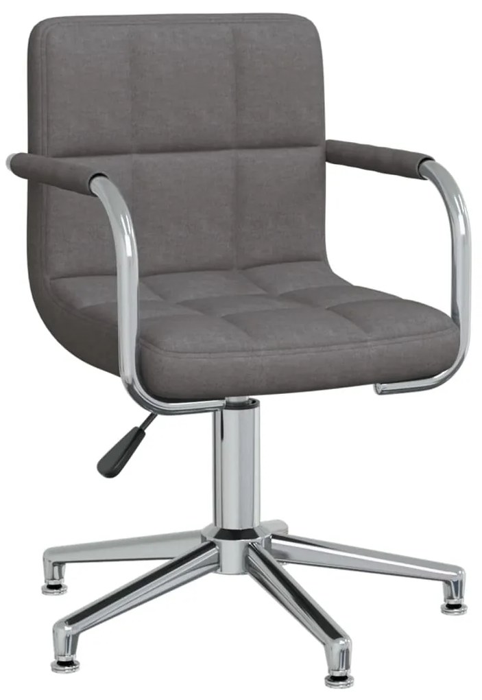 vidaXL Scaun de bucătărie pivotant, gri închis, textil