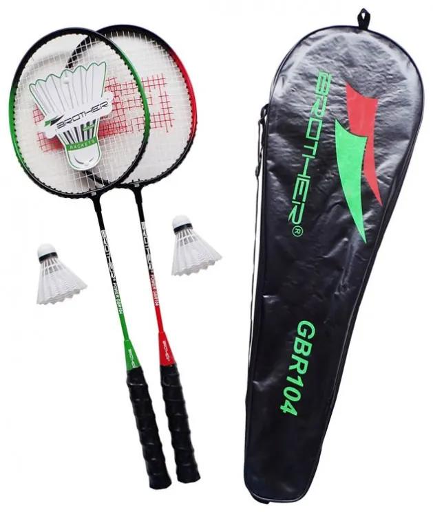 Set badminton de 2 rachete + 2 coș + carcasă