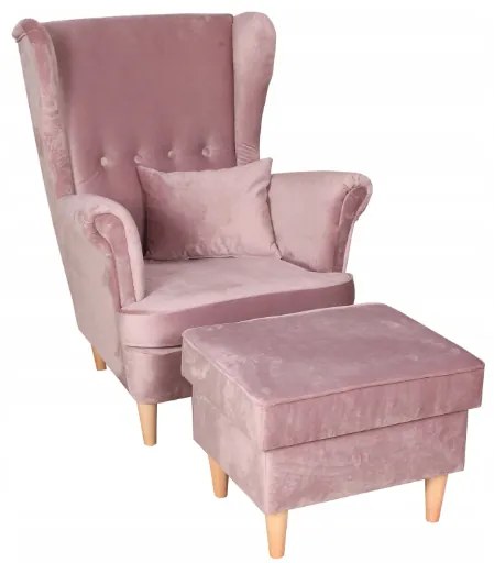 ShopJK FOTOLIU CU SUPORT PENTRU PICIOARE - VELUR - ROZ
