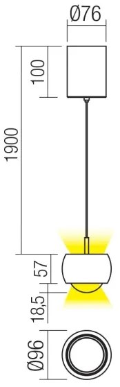 Lustră LED pe cablu Redo 01-3551 AVES LED/12W/230V CRI 90 antracit