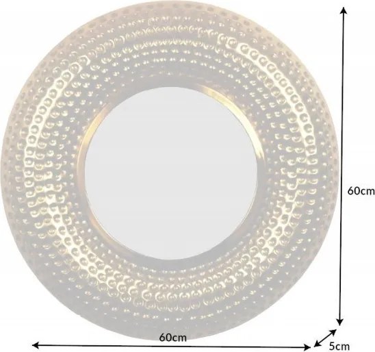 Oglinda de perete decorativa Orient rund 60cm, auriu