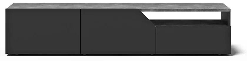 Comodă TV neagră cu aspect de beton 180x38 cm Verone – TemaHome