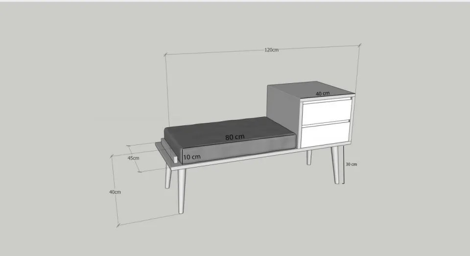 Comoda Hol Fiume, 120 x 45 x 40 cm, Nuc / Antracit