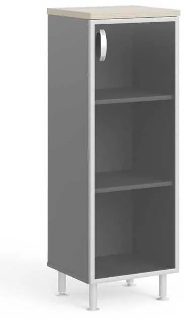 Dulap mediu Manager LUX 45 x 43 x 129,2 cm, dreapta, salcâm deschis / gri