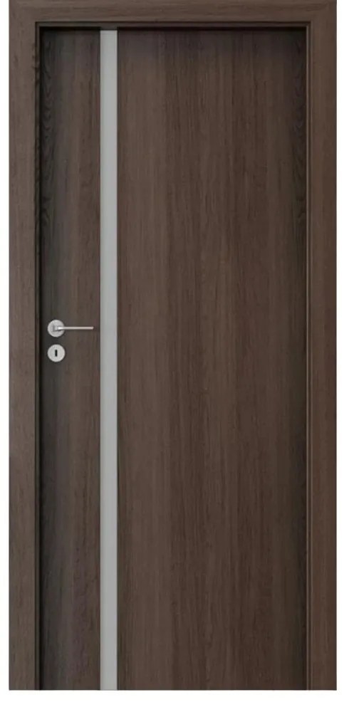 Usa Interior din MDF Porta Focus Premium model 4.A (Culoare: Alb, Toc: Reglabil 10 cm, Maner: Patrat argintiu crom, Dimensiune: 70 cm)