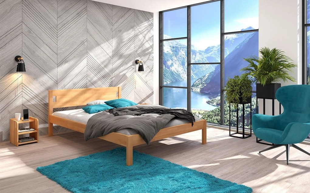 Pat lemn masiv Axel Fag Personalizabil - 120x200, Natur
