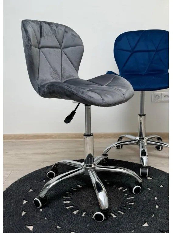 Set pentru birou – birou pliabil ZARIMO 80×40 cm negru + scaun de birou AVOLA VELVET gri
