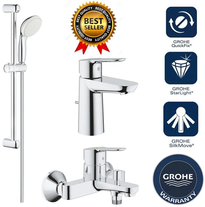 Pachet complet baterii baie 3 in 1 Grohe &quot;Prima Casa&quot; marimea S-(23328000,23334000,27853001)