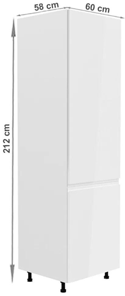Dulap de bucătărie pentru alimente D60R Aurellia (alb + alb lucios) (D). 1015766