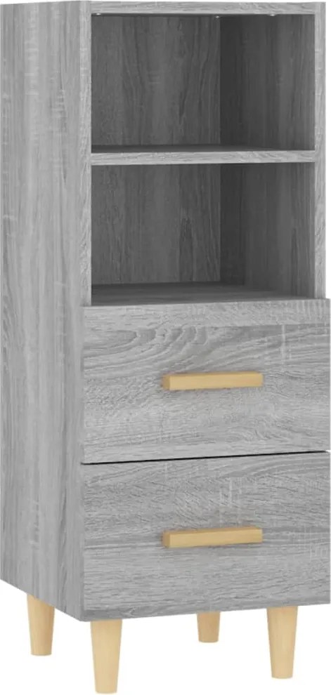 vidaXL Servantă, gri sonoma, 34,5x34x90 cm, lemn compozit
