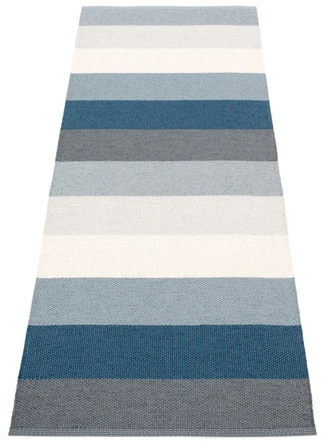 Covor tip traversă pentru interior și exterior albastru/crem 70x200 cm Molly Ocean Grey – Pappelina