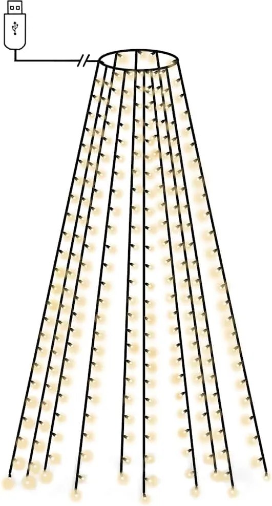 vidaXL Instalație lumini brad de Crăciun cu 250 LED-uri, 250 cm