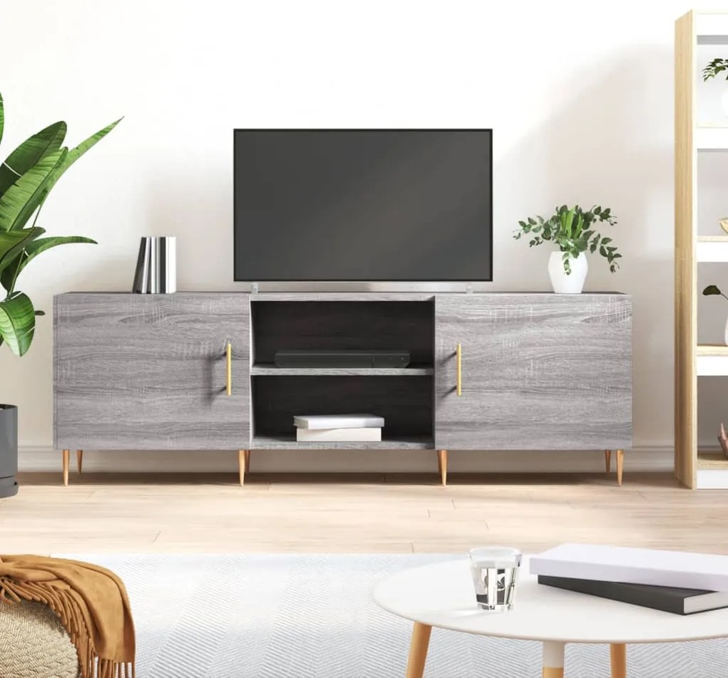 vidaXL Comodă TV, gri sonoma, 150x30x50 cm, lemn compozit