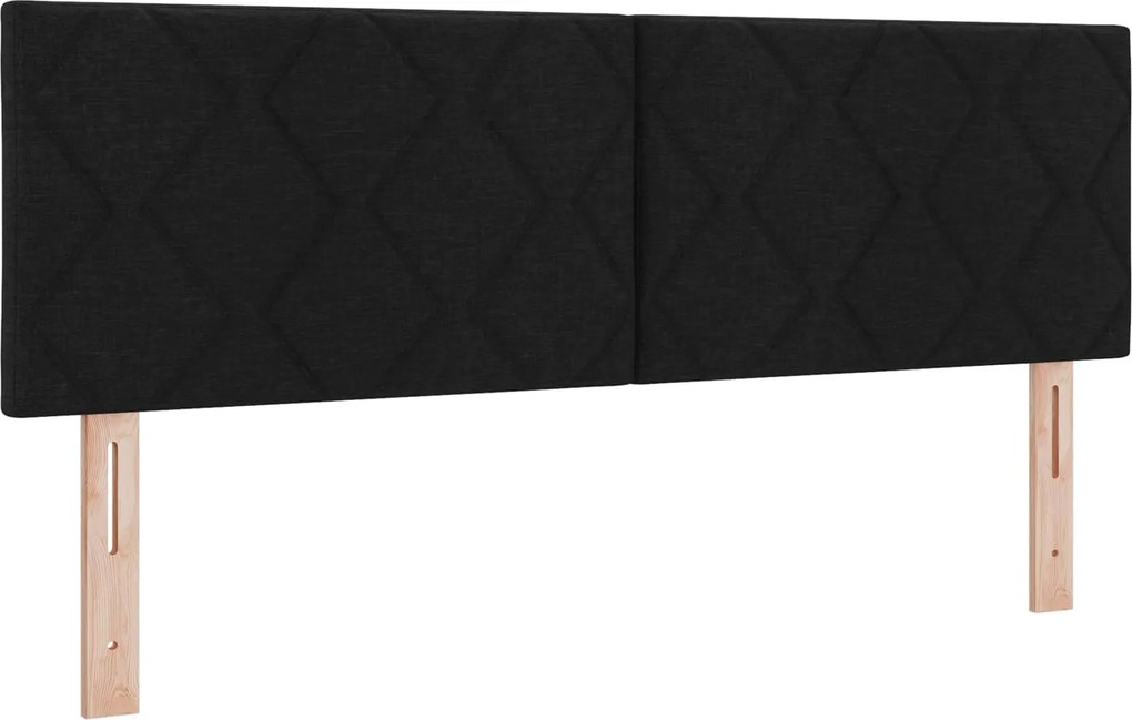 vidaXL Tăblie LED Negru 160 cm țesătură