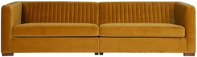 Canapea din catifea galbena Mustard Nouveau XL Be Pure Home