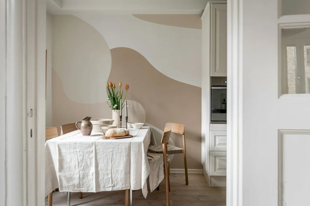 Tapet Soft Forms, Beige, Rebel Walls