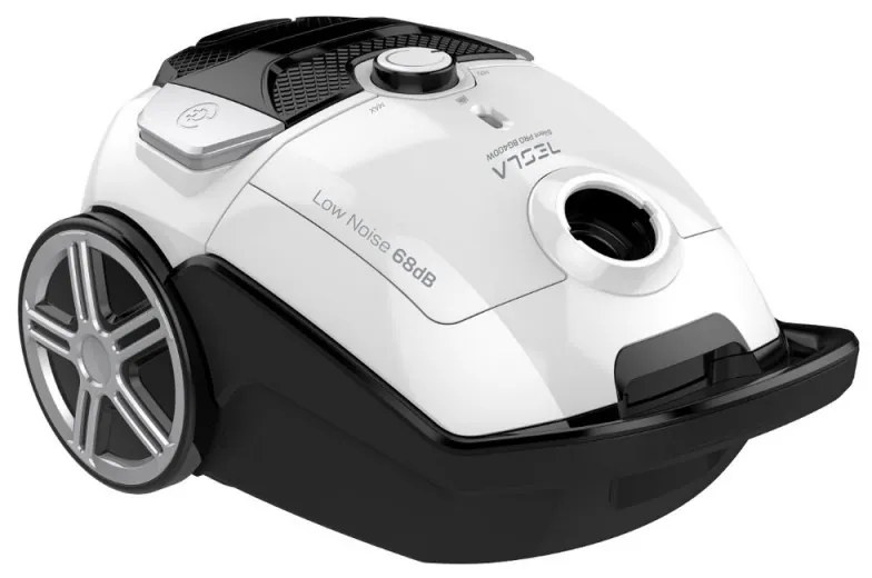 Aspirator cu sac Tesla BG400W Silent Pro, 800W, 3 L, Filtru HEPA antibacterian lavabil, 68 dB, Gri