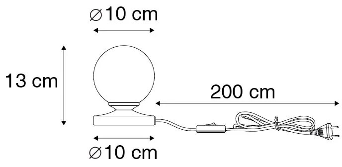 Lampa de masă modernă neagră cu sticlă fumurie - Atena