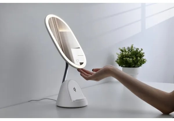 Immax 08970L - Oglindă LED reglabilă cu încărcare wireless LED/18W/230V