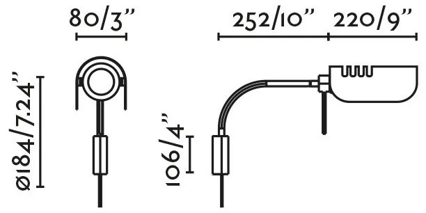 Aplica metal stil retro abajur ajustabil MARTINICA S negru