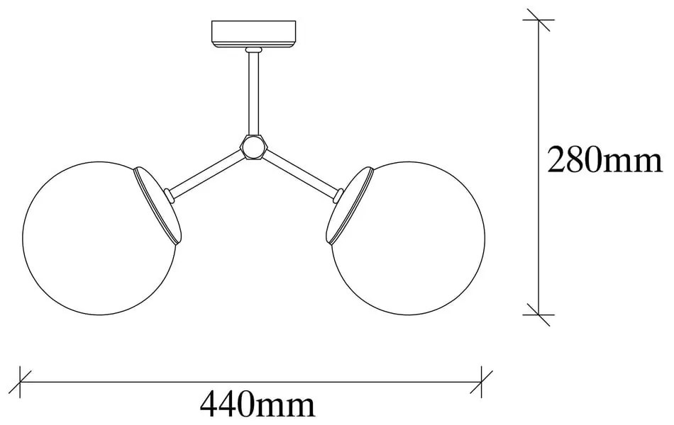 Plafonieră alb-negru cu abajur din sticlă 15x44 cm Damar – Opviq lights