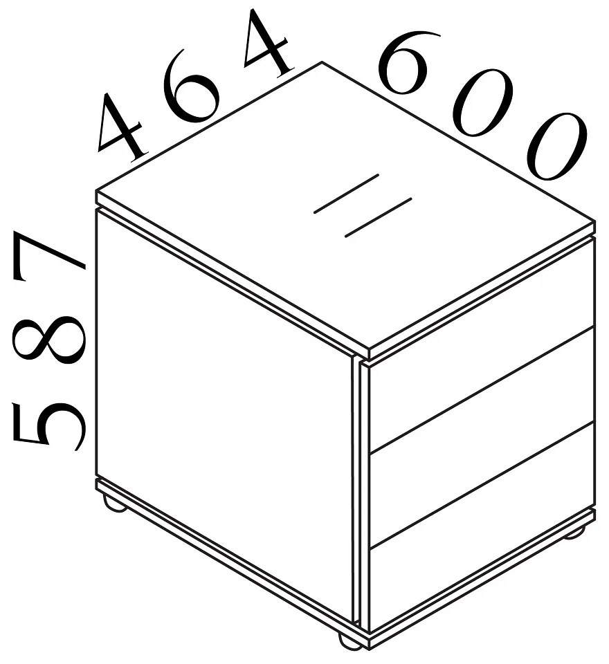 Container Creator 46,4 x 60 cm, mobil, alb/antracit