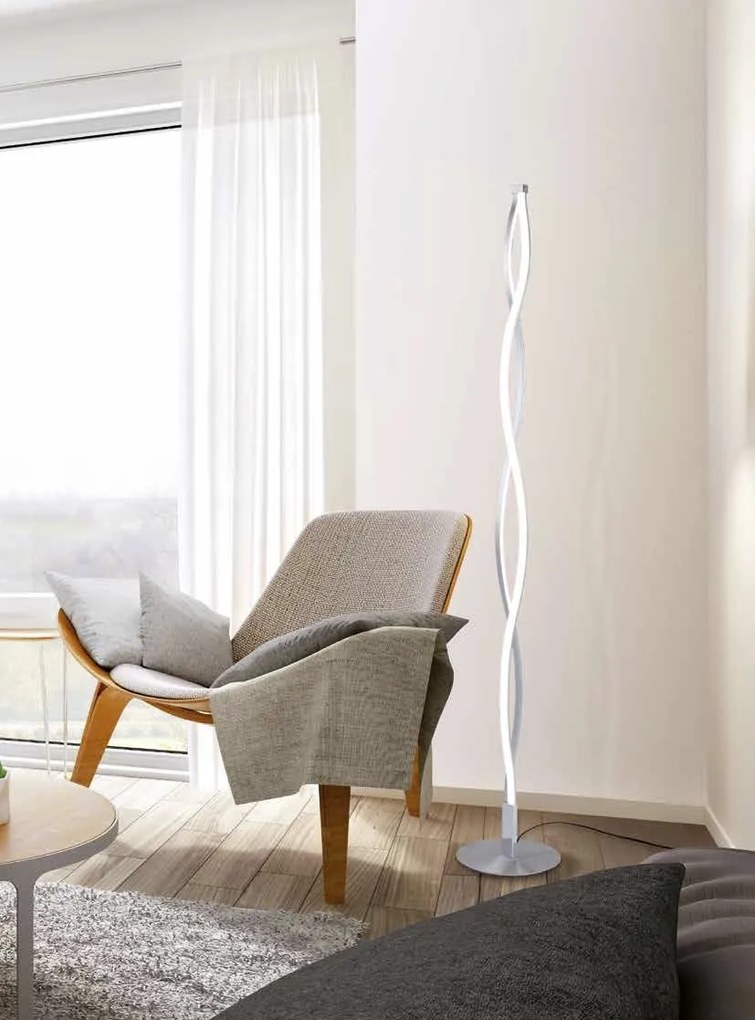 Lampadar LED design modern Sahara 20W argintiu crom
