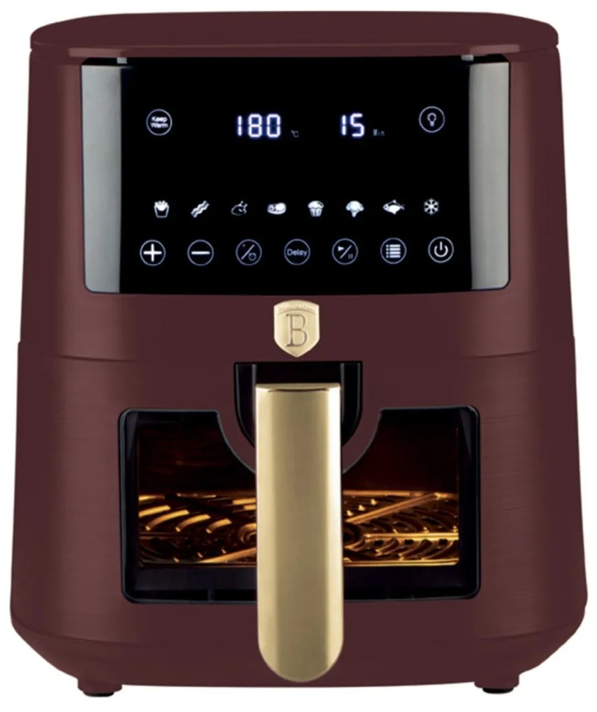 Friteuza cu aer cald, airfryer 8 L, fereastra vizibila Leonardo Collection Berlinger Haus BH 9606, cos mare
