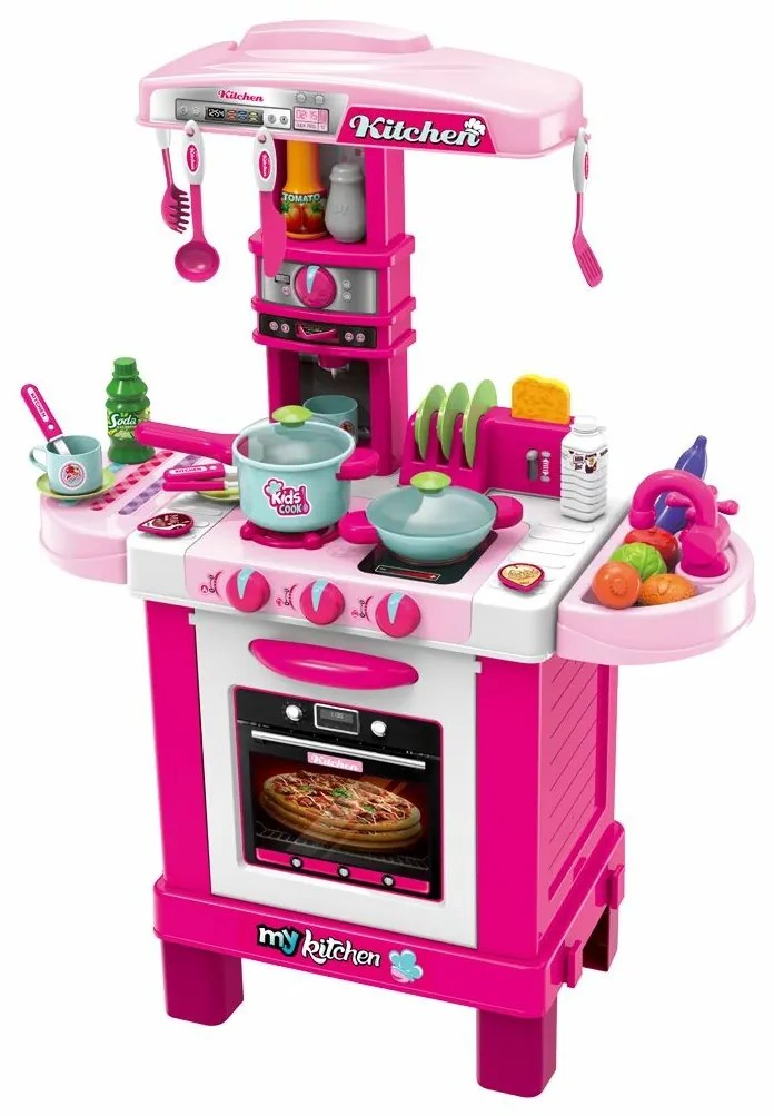 Bucătărie Baby Mix Little Chef roz, 87 x 64 x29 cm.