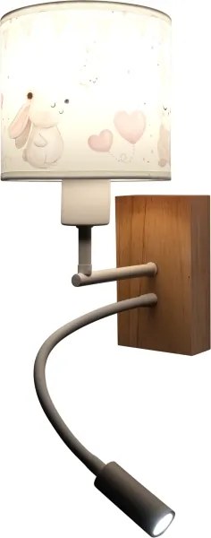 Brilagi - Lampă LED flexibilă BOBO WOOD 1xE27/25W/230V + LED/3W stejar/alb/crem./regal.