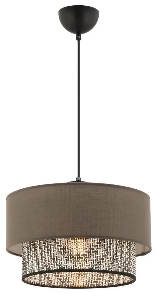 Lampă suspendată pe cablu ECHO 1xE27/60W/230V maro/gri