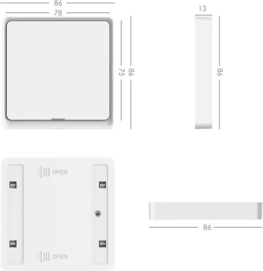 SET 3x întrerupător cu 1 buton SMART 3xCR2430 Zigbee 3.0 Tuya Immax NEO 07506C