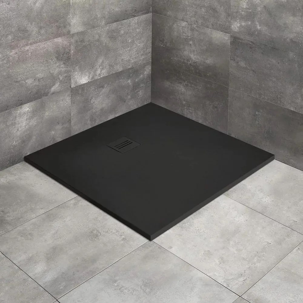 Cadita dus compozit patrata Radaway Kyntos C 90x90 cm negru