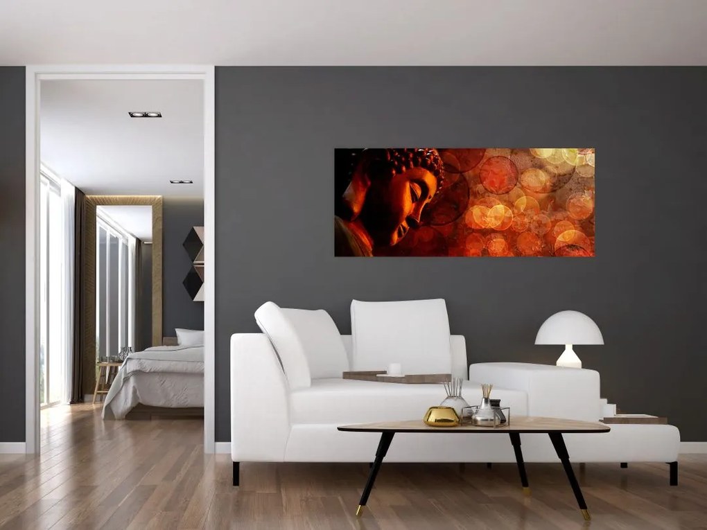 Tablou - Buddha în nuanțe roșii (120x50 cm)