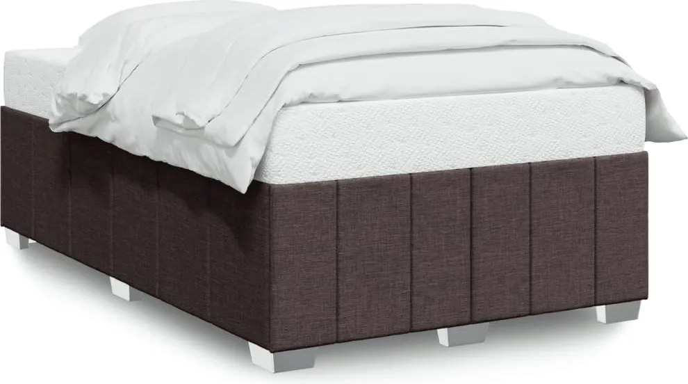 vidaXL Cadru de pat fără saltea țesătură maro 120x190 cm țesătură